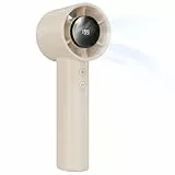 AICPAN Handventilator Akku Aufladbar - Einstellbare Geschwindigkeit(1-199),13 Stunden lange Arbeitszeit, Digitales Display,Kompakt für Reise, Büro, Zuhause & Outdoor, Gelb
