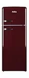 Amica KGC 15631 R Retro Kühl-/Gefrierkombination / Wine Red (Weinrot) / 144cm (H) x 55cm (B) x 62cm (T) / Retro-Design / Kühlschrank mit Gefrierfach