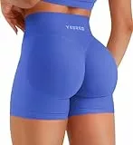 YEOREO Invisible Scrunch Butt Sport Shorts Damen 4.5' Nahtlose High Waist Booty Gym Yoga Shorts Damen Push Up Kurze Leggings Butt Lifting Kurze Sporthose Workout Radlerhose Elektroblau M