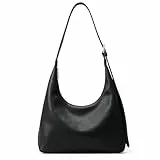 KALIDI Damen Handtasche Schultertasche PU Leder Tote Bag Vintage Hobo Tasche mit verstellbarem Gurt für Arbeit Schule Shopper Lässige täglich Schwarz