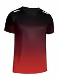 PINSPARK Sport Tshirts Herren Kurzarm Sportshirt Schnelltrocknend Atmungsaktive Laufshirt Leichte Trainingsshirt Funktionsshirt Farbverlauf Gym Workout T-Shirt Dunkelgrau S