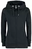 Black Premium by EMP Damen schwarzer Basic Kapuzenzipper - Klassischer Hoodie mit Reißverschluss und Taschen M