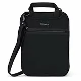 Targus TSS912 Laptop-Tasche, vertikale Kuriertasche oder Tablet-Tragetasche, Reise-Laptop-Tasche mit versteckten Griffen, Kreuz-Schultergurt, umwandelbare Schutzhülle/Schultertasche, Schwarz