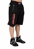 Gorilla Wear - Augustine Old School Shorts - Schwarz/Rot - Bodybuilding Sport Alltag Freizeit mit Logo Aufdruck leicht und bequem für optimale Bewegung, S-M