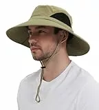 Wmcaps Sonnenhut Herren UV Schutz, Breite Krempe Wanderhut Damen Outdoor, Faltbar Safari Sonnenschutz Hut（Khaki）
