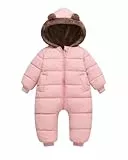 JiAmy Baby Schneeanzüge Winter, Warm Baby Overall Reißverschluss Strampler Fleece Gefüttert Outfits 9-12 Monate