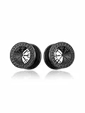 PiercingJak Ohr Flesh Tunnel Double Flared Plug Edelstahl Wikinger Vegvisir Kompass Runen Ohrpiercing für Gestreckte Expander Damen Männer Ohrplugs 8mm Schwarz Punk Schmuck, 1Paar