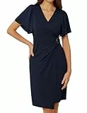 GRACE KARIN Cocktailkleider Chiffon für Damen Elegant Hochzeit Kleider Bleistift Elegant Dunkelblau M