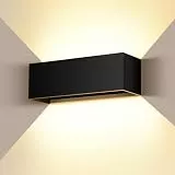 Cwycfw 36W LED WandleuchteAußen/InnenAuf und ab Einstellbarer Lichtstrahl Schwarz Wandlampen Warmweiß 3000K Außenwandleuchten LED IP65 Wasserdichte