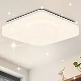 ZMH Deckenlampe Led Deckenleuchte Schlafzimmer - 15W Schlafzimmerlampe Sternenhimmel Neutralweiß Flurlampe Klein Glitzer Küchenlampe Quadratisch Flur Deckenbeleuchtung für Küche Kinderzimmer