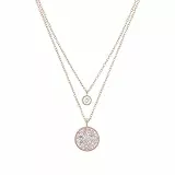 s.Oliver Kette mit rundem Anhänger für Damen, Kristalle von Swarovski und Edelstahl, IP Rose