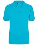 James & Nicholson Damenpolo Classic - Piqué-Poloshirt mit gestrickten Bündchen | Farbe: Turquoise | Grösse: XL