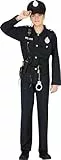 FIESTAS GUIRCA Polizei Kostüm Kinder 14-16 Jahre - Dunkelblaues Mädchen u. Jungen Polizei Kostüm - Polizei Uniform, Polizeimütze Kinder Karneval, Fasching Kostüm Kinder Junge Kostüm Polizei Kinder