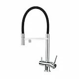 Pure Water Küchenspüle Wasserhahn Deck Mount 360 ° Ausziehen Ausgabeinreinigung kalte Heißwassermischer HAP Easy Installation (Chrom) Beauty Comes