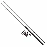 DAM Full Tech Spinning Combo, Süßwasserangler Angelrute Rolle Hecht Barsch Zander Mehr, Starkes Leichtgewicht Vielseitig, Schwarz Grau, 1.80m Mäßig schnelle Rute, 2000er Rolle