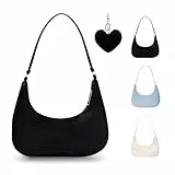 GIDWRIY Kleine Schultertasche Damen Schwarz, Tasche Aesthetic Y2k Handtasche Teenager Mädchen, Umhängetasche Vintage 90s, Small Shoulder Bag Women, Handbag, Achsel Tasche Frauen, Tasche Tote Bag