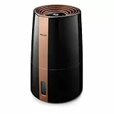 Philips Series 3000 Luftbefeuchter - 25 W, Verbreitet 99% weniger Bakterien, 3 Feuchtigkeitsstufen, geeignet für größere Räume bis zu 45 m², Ruhemodus, Schwarz (HU3918/10)