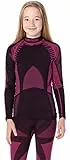 Ladeheid Kinder Mädchen Jungen Thermoaktives Langarm Shirt LASS0008 (Schwarz/Rosa, 158-164)