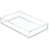 iDesign Schubladeneinsatz, extra großer Besteckkasten für Schubladen aus Kunststoff, stapelbarer Schubladentrenner für Besteck und andere Utensilien, durchsichtig, 20,3 cm x 30,5 cm