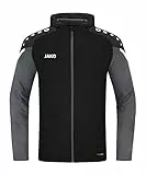 JAKO Herren Kapuzenjacke Performance, Schwarz/Anthra Light, L