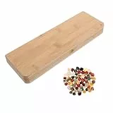 BESPORTBLE Mancala Brettspiel mit Bunten Steinperlen aus Bambus Fördert Strategisches Denken Räumliche Wahrnehmung und Problemlösung Tragbares Lernspiel für Familien