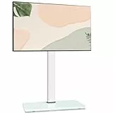 AOKCOS TV Ständer Bodenständer Höher 1.6m für 43-75 85 Zoll Fernseher, Neigbar Schwenkbar Höhenverstellbar Fernsehständer, Universal TV Standfüße Standfuss Max VESA 600x400mm 50KG (Weiß)
