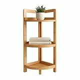 Relaxdays Eckregal Bambus, 3 halbrunde Ablagen, HBT: 77x23x23 cm, Standregal Bad & Küche, platzsparend, Natur, Natzr