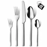 Besteck Set 12 personen, Hunnycook 60-teilig Edelstahl Essbesteck mit Gabel Löffel Messer, Besteckset für Hause Restaurant Im Freien, Hochglanzpoliert, Spülmaschinenfest