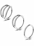 OUFER Body Piercing 3pcs Helix Piercing Ring Hoop 16G Tragus Ohrring 316L Stainless Lip Labret Ring Rook Snug Conch Septum Piercing Jewellery
