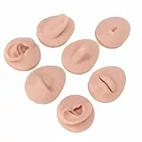 FILFEEL Körperpiercing-Übungsmodell, Silikon-Ohr-Augen-Nase-Mund-Zunge und Bauchnabel-Modell für Unerfahrene Piercer (Mittlere Fleischfarbe)