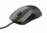 Trust Carve Optische Maus mit Kabel, Kabelmaus mit USB-Anschluss, 3 Tasten und Scrollrad, 1200 DPI, für Rechts- und Linkshänder, PC/Laptop - Schwarz