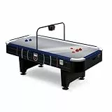 Automaten Hoffmann Sportime Airhockey Tisch Turnier | 8 ft Spielfeld | Kratzfestes Aluminium, Hochleistungsgebläse | Schwarz Weiß | Schneller Aufbau, präzises Bandenspiel, für Zuhause