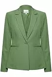 ICHI IHLEXI BL Damen Blazer Kurzblazer Jacke Ein-Knopf-Blazer mit Stretch und Reverskragen, Größe:38, Farbe:Willow Bough (180119)