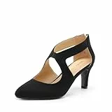 DREAM PAIRS Damen Pumps Geschlossene Spitzzehen Kitten Heels Elegante Partykleid Brautschuhe für Frauen,Size 39,Schwarz,DWUMPU2501