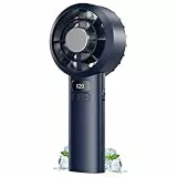 DDHTSAL USB Mini Tragbarer Handventilator Ventilator, 120 Geschwindigkeitsstufen mit LED-Display, 3000mAh Langzeitakku, 7000RPM Hochdrehzahl Starker Luftstrom, für Draußen Reise Büro Zuhause