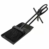 Valiant Kaminbesteck mit Bürste und Schaufel, 38 cm, Gusseisen-Griffe, langlebige Reinigungswerkzeuge für Kamin, Herd, Grill und Feuerstelle