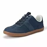 Amazon Essentials Damen Niedriger Retro-Sneaker, Kunstleder und Kunstwildleder, Marineblau, 41 EU