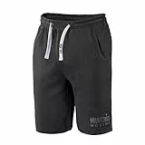 Mount Swiss Herren Shorts S Anthrazit 100% Baumwolle große Größen Kurze Freizeithose Sporthose elastischer Bund Taschen atmungsaktiv bequem Sommerhose Übergröße