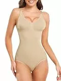 Wealurre Shapewear Damen Body Shaper Effektive Bauchweg Stark Bodysuit Formende Bodys Miederbody (W999XL/XXL Skin)