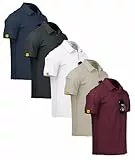 ZITY 5er Pack Poloshirts Herren Kurzarm Schnelltrocknend Atmungsaktives T-Shirt Männer Sommer Polohemd Sport Shirt Regular Fit Golf Polo Shirts für Herren(XL)