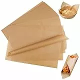 Wachspapier für Lebensmittel 100 Blätt, 30 x 20 CM Backpapier Ohne Pfas und Bpa, Fettdichtes Papier, Pergamentpapier zum Backen, Einweg Butterbrotpapier, für Sandwich, Pommes Frites, Burger, Kuchen