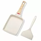 OulQinyhome Tamagoyaki Pfanne 18.5x15 cm – Antihaft Japanische Omelettepfanne mit Abnehmbarem Griff, Omelette Pfanne für Alle Herdarten inkl. Induktion, Backofen und Spülmaschinenfest