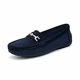 DREAM PAIRS Damen Loafer Bequeme Mokassins Slippers Damen Niedrige Schuhe Faltbare Klassische Loafer Blue-Suede 41 (EUR) SDLS2205W-NEW-E