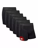 DANISH ENDURANCE Boxershorts Herren 3er/6er Pack, Bio Baumwolle (Schwarz - 6er Pack, M)