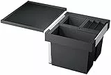 BLANCO FLEXON II 50/3 | Abfall Müllsystem | für 50 cm breite Unterschränke | System zum Einbau in Schubladen | 1 x 19l und 2 x 8l Eimer | 1 x Eimerdeckel 8l | Minimale Einbauhöhe: 355 mm