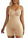SHAPERX Shapewear für Damen Figurformender Body Shaper Bauchweg Formende Bodys Abnehmen Shaping Bodysuit, UK-SZ5218-Beige-2XL/3XL