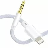 layajia Aux Kabel Auto für iPhone, Lightning auf 3.5mm Audiokabel Nylon Geflochten, lightning auf klinke Kabel HiFi Audio Cable Kompatibel mit iPhone 14/13/12/11/Auto/Lautsprecher/Kopfhörer-1.2M
