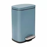 Spirella Kosmetikeimer 5 Liter Edelstahl mit Absenkautomatik und Inneneimer Akira Badezimmer Mülleimer Softclose Abfalleimer blau matt