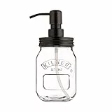 KILNER Lotions- und Seifenspender Schwarz | 500 ml | einfaches Dosieren von Seife, Spülmittel und Lotion | wiederverwendbarer Seifenspender Kunststoff | Pumpkopf aus Edelstahl | Seifenspender Bad
