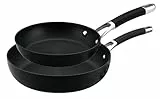 Circulon Premier Professionelles Pfannenset Induktion - Bratpfanne 2er Set - Antihaft Pfanne - Edelstahlgriff mit Soft Grip - Spülmaschinenfest - Hartanodisiertes Aluminium, Kochgeschirr Schwarz